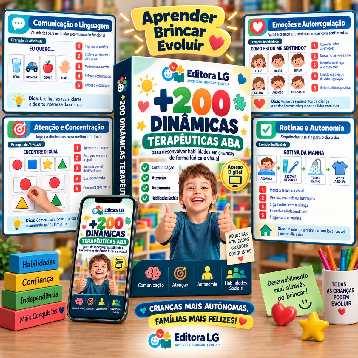 Mockup das +200 Dinâmicas Terapêuticas ABA